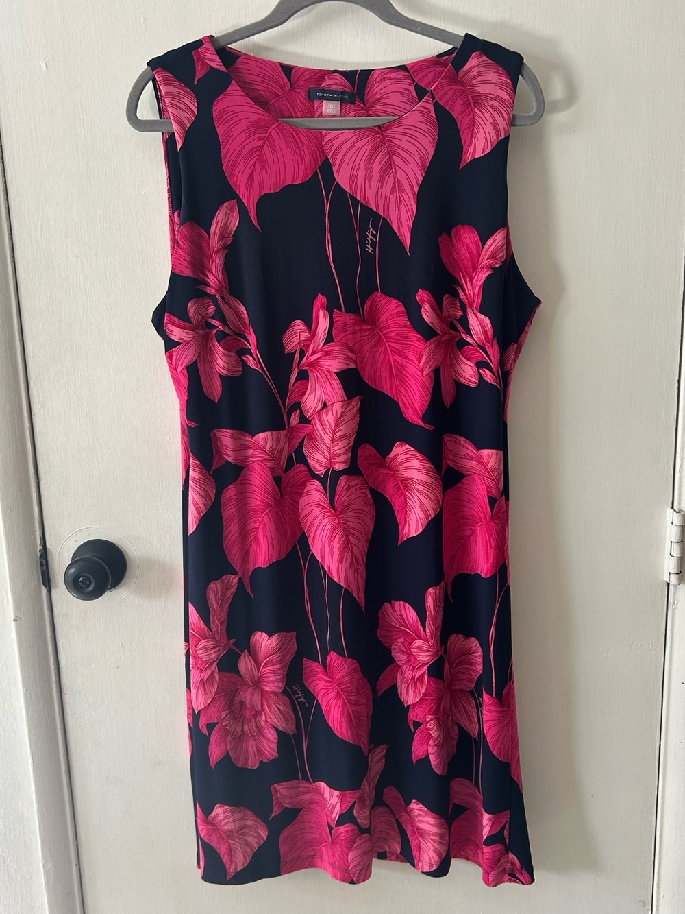 Tommy Hilfiger Navy Blue Dress with Hot Pink Floral Print